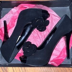 Elegant Black Peep-Toe Heels